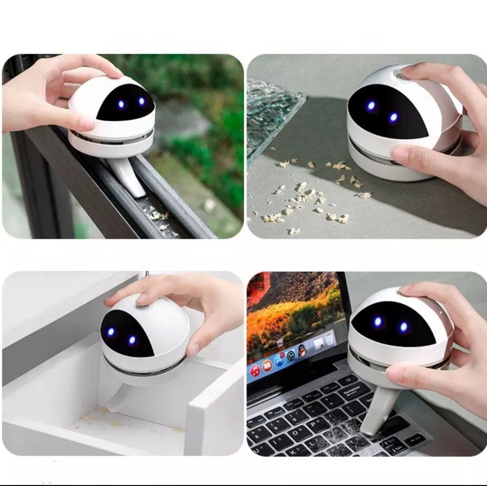 Cute Robot desktop vacuum cleaner With USB charger